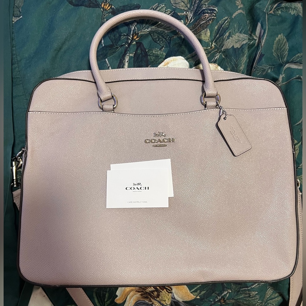 Coach Women's Mauve Leather Laptop Bag BRAND NEW